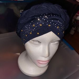 Blue/Navy Braided Turban